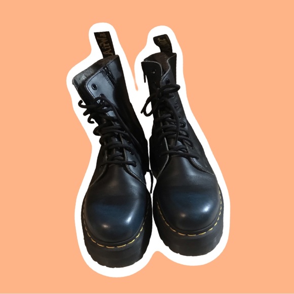 DR MARTENS JADON VINTAGE BLUE PLATFORM BOOTS SUPER RARE - Picture 6 of 6